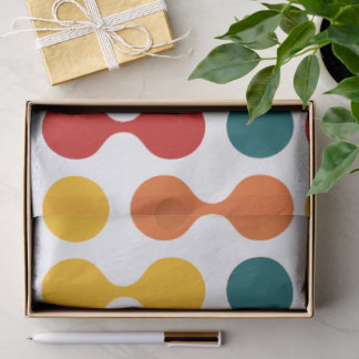 Retro Geometric Cute Mid Century Holiday White Tissuepapier