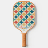 Retro Geometric Diamond Pattern Aangepaste tekstuu Pickleball Paddle (Voorkant)