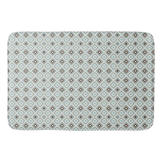 Retro Geometric Diamond Pattern Badmat (Voorkant)