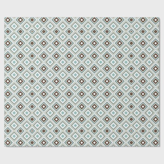 Retro Geometric Diamond Pattern Cadeaupapier (Vlak)