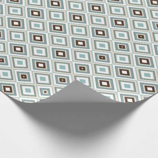 Retro Geometric Diamond Pattern Cadeaupapier (Hoek)