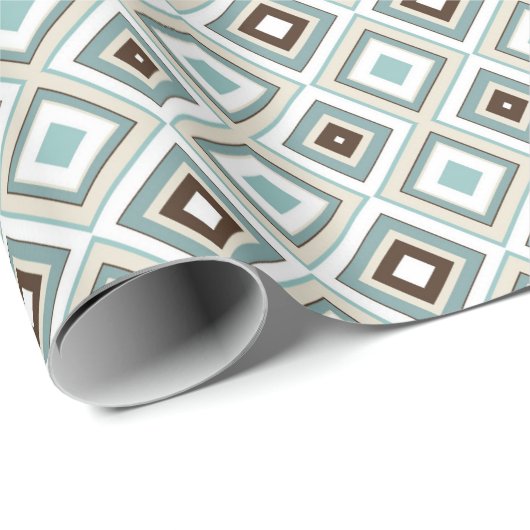 Retro Geometric Diamond Pattern Cadeaupapier (Rol Hoek)