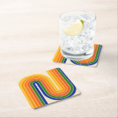 Retro Geometric Double Arch Design Kartonnen Onderzetters (Insitu)