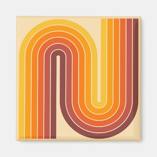 Retro Geometric Double Arch Design Magneet (Voorkant)