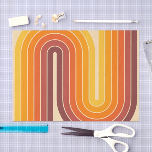 Retro Geometric Double Arch Design Tissuepapier (Craft)