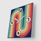 Retro Geometric Double Arch Design Vierkante Klok (Hoek)