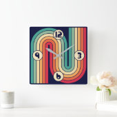 Retro Geometric Double Arch Design Vierkante Klok (Huis)