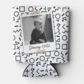 Retro Geometric Eighties 80's 40th Birthday Photo Blikjeskoeler (Voorkant)