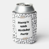 Retro Geometric Eighties 80's 40th Birthday Photo Blikjeskoeler (Blikje Achterkant)