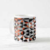 Retro Geometric Funky Oranje Grey Black Pattern Koffiemok (Voorkant links)