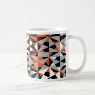 Retro Geometric Funky Oranje Grey Black Pattern Koffiemok