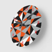 Retro Geometric Funky Oranje Grey Black Pattern Ronde Klok (Hoek)