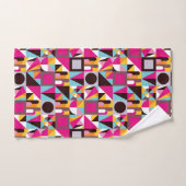 Retro Geometric Hot Pink Black Patroonontwerp Bad Handdoek (Handdoek)