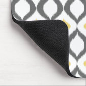 Retro Geometric Ikat Yellow Grey Pattern Muismat (Hoek)