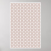 Retro Geometric Leaf Pattern Beige Poster (Voorkant)