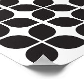 Retro Geometric Leaf Pattern Black Poster (Hoek)