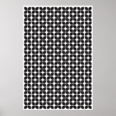 Retro Geometric Leaf Pattern Black Poster (Voorkant)