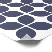 Retro Geometric Leaf Pattern Blue Poster (Hoek)