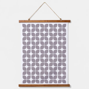 Retro Geometric Leaf Pattern Taupe Hangend Wandkleed