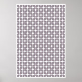 Retro Geometric Leaf Pattern Taupe Poster (Voorkant)