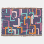 Retro Geometric Mid Century Shapes Art Paars Deken (Voorkant)