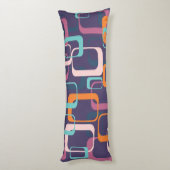 Retro Geometric Mid Century Shapes Art Paars Lichaamskussen (Achterkant (Verticaal))