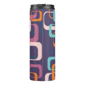 Retro Geometric Mid Century Shapes Art Paars Thermosbeker (Achterkant)