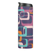 Retro Geometric Mid Century Shapes Art Paars Thermosbeker (Geroteerd rechts)