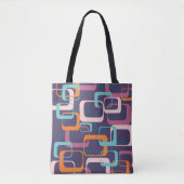 Retro Geometric Mid Century Shapes Art Paars Tote Bag (Voorkant)