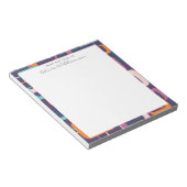 Retro Geometric Mid Century Shapes Art Paarse Name Notitieblok (Schuin)