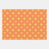 Retro Geometric Mid Mod Pattern Yellow and Oranje Inpakpapier Vel (Voorkant 3)