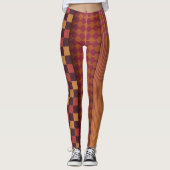Retro Geometric Midcentury Pattern Leggings (Voorkant)