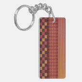 Retro Geometric Midcentury Pattern Sleutelhanger (Voorkant Links)