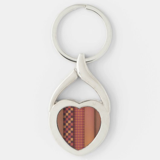 Retro Geometric Midcentury Pattern Sleutelhanger (Voorkant)