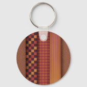 Retro Geometric Midcentury Pattern Sleutelhanger (Voorkant)