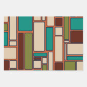 Retro Geometric Middeleeuwse Moderne Patronen Inpakpapier Vel (Voorkant 2)