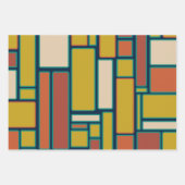 Retro Geometric Middeleeuwse Moderne Patronen Inpakpapier Vel (Voorkant)