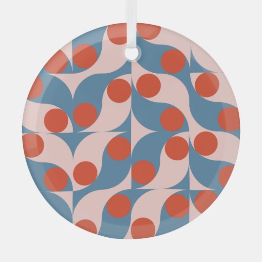 Retro Geometric: Modern Vintage Mosaic. Glas Ornament (Voorkant)