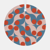 Retro Geometric: Modern Vintage Mosaic. Glas Ornament (Achterkant)