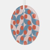 Retro Geometric: Modern Vintage Mosaic. Glas Ornament (Voorkant links)