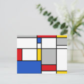 Retro Geometric Mondrian Style Color Compositie Briefkaart (Staand voorkant)