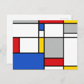 Retro Geometric Mondrian Style Color Compositie Briefkaart (Voorkant / Achterkant)