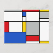 Retro Geometric Mondrian Style Color Compositie Briefkaart (Voorkant)