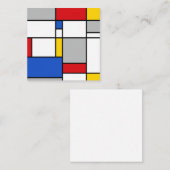 Retro Geometric Mondrian Style Color Compositie Notitiekaartje (Voorkant / Achterkant)