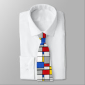 Retro Geometric Mondrian Style Color Compositie Stropdas (Gebonden)