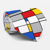 Retro Geometric Mondrian Style Color Compositie Stropdas (Opgerold)