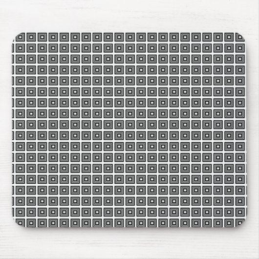 Retro Geometric Mousepad, Black and White Muismat (Voorkant)