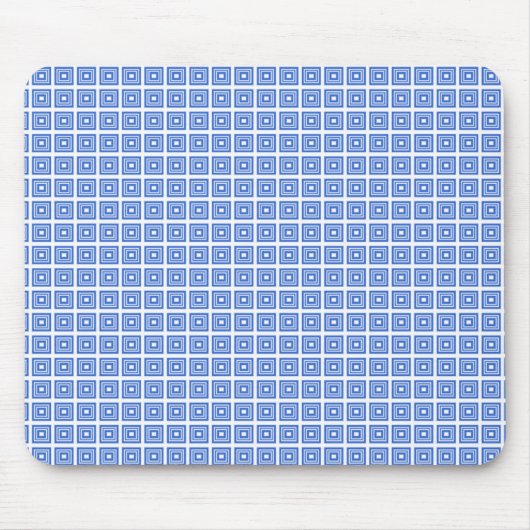 Retro Geometric Mousepad, Royal Blue Muismat (Voorkant)