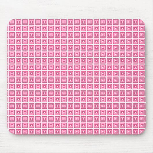 Retro Geometric Mousepad, Roze Muismat (Voorkant)