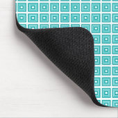 Retro Geometric Mousepad, Turquoise Muismat (Hoek)
